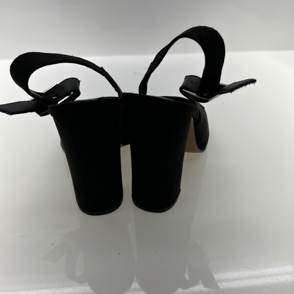 ASOS DESIGN Wide Fit Planet slingback high block heels in black, Sz 7 - Picture 7 of 8